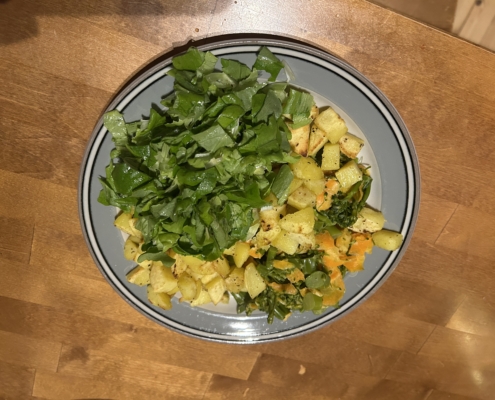 Rüebli-Brokkoli mit Bratkartoffeln