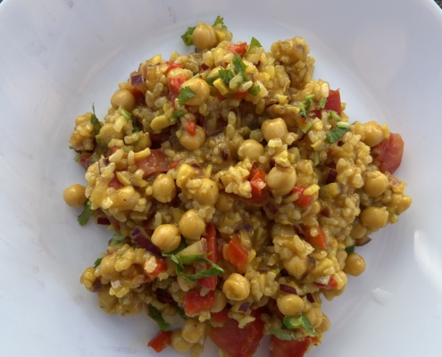 Aromatischer Kichererbsenreis