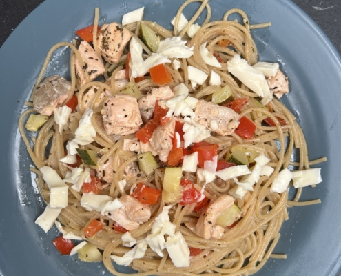 Spaghetti mit Lachs